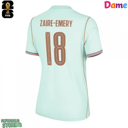 Frankrig Warren Zaire-Emery #18 Replika Udebanetrøje Dame VM 2026 Kortærmet